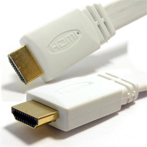 TechCraft Câble HDMI Plat V1.4 Compatible 3D Et Ethernet 1080P 5 Pieds Blanc
