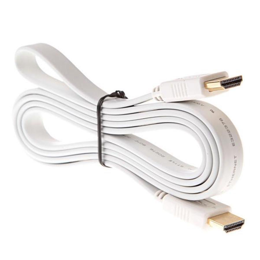 TechCraft Câble HDMI Plat V1.4 Compatible 3D Et Ethernet 1080P 5 Pieds Blanc