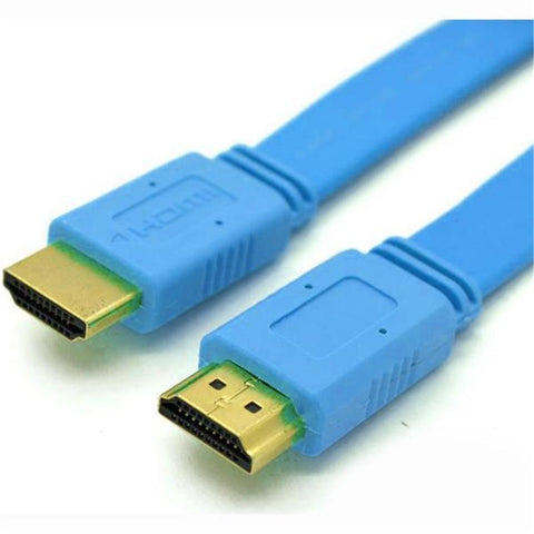 TechCraft Câble HDMI Plat V1.4 Compatible 3D Et Ethernet 1080P 5 Pieds Bleu