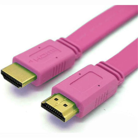 TechCraft Câble HDMI Plat V1.4 Compatible 3D Et Ethernet 1080P 5 Pieds Rose