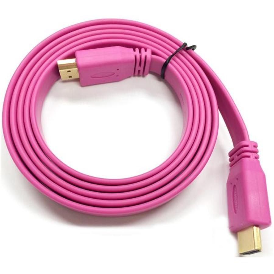 TechCraft Câble HDMI Plat V1.4 Compatible 3D Et Ethernet 1080P 5 Pieds Rose