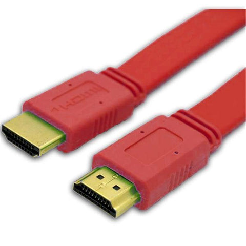 TechCraft Câble HDMI Plat V1.4 Compatible 3D Et Ethernet 1080P 5 Pieds Rouge