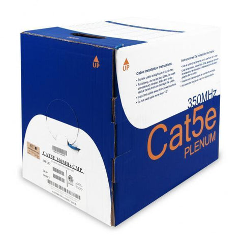 TechCraft Câble Réseau Cat5e UTP FT6/CMP cUL Solid Plenum Bleu 1000'