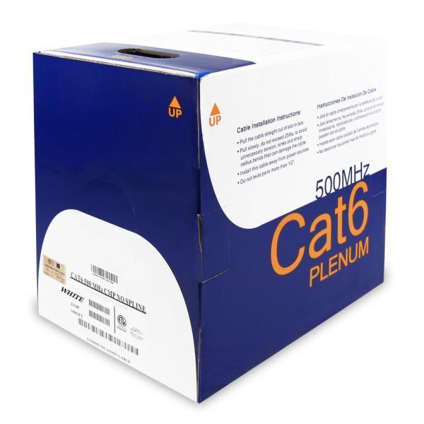 TechCraft Câble Réseau Cat6 FT6/CMP cUL Plenum Solid Blanc 1000' - Simple Boutique