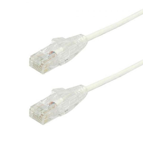 TechCraft Câble Réseau Ethernet CAT6a (10 Gbit/s) UTP Ultra Mince de 1 pied Blanc