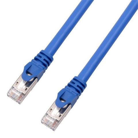TechCraft - Câble Réseau FTP avec Connecteurs Métalliques CAT8, Blindé, Longeur de 1 Pieds, Bleu