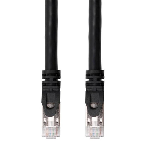 TechCraft - Câble Réseau FTP avec Connecteurs Métalliques CAT8, Blindé, Longeur de 1 Pieds, Noir
