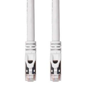 TechCraft - Câble Réseau FTP avec Connecteurs Métalliques CAT8, Blindé, Longeur de 10 Pieds, Blanc - Simple Boutique
