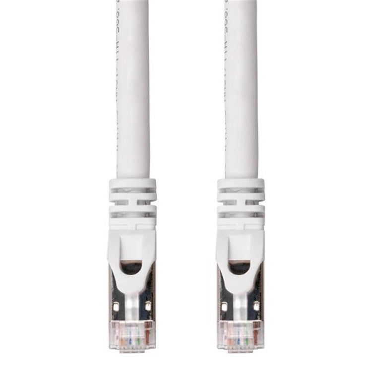 TechCraft - Câble Réseau FTP avec Connecteurs Métalliques CAT8, Blindé, Longeur de 10 Pieds, Blanc - Simple Boutique