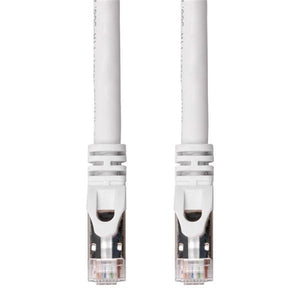 TechCraft - Câble Réseau FTP avec Connecteurs Métalliques CAT8, Blindé, Longeur de 25 Pieds, Blanc - Simple Boutique
