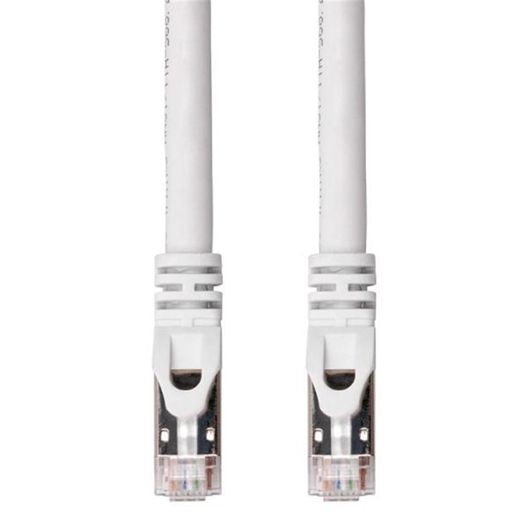TechCraft - Câble Réseau FTP avec Connecteurs Métalliques CAT8, Blindé, Longeur de 25 Pieds, Blanc - Simple Boutique