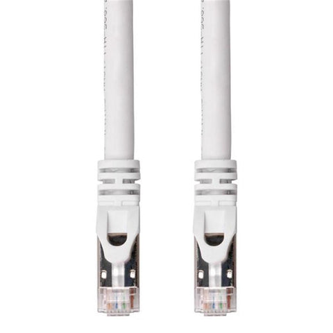 TechCraft - Câble Réseau FTP avec Connecteurs Métalliques CAT8, Blindé, Longeur de 65 Pieds, Blanc
