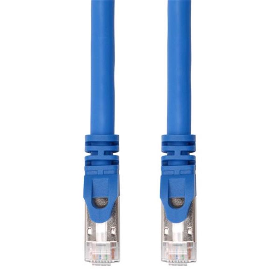 TechCraft - Câble Réseau FTP avec Connecteurs Métalliques CAT8, Blindé, Longeur de 7 Pieds, Bleu - Simple Boutique
