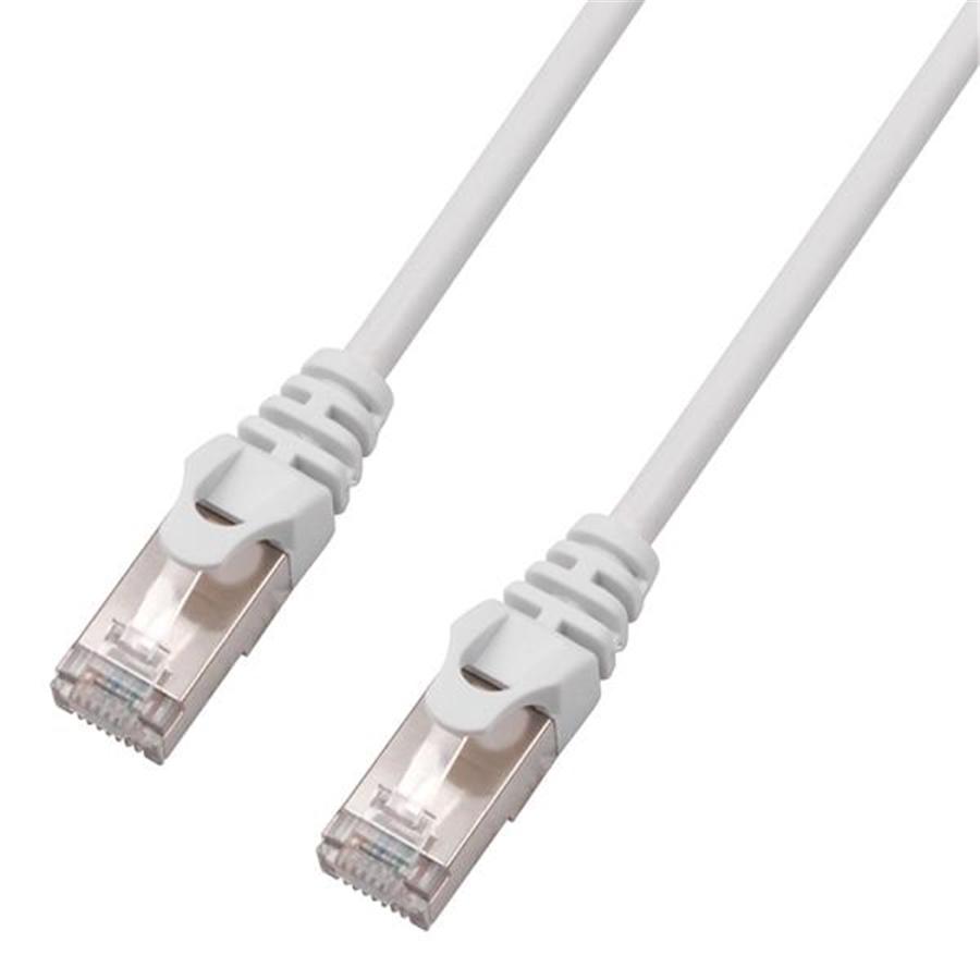 TechCraft - Câble Réseau FTP avec Connecteurs Métalliques CAT8, Ultra-Mince, Blindé, Longeur de 1 Pieds, Blanc