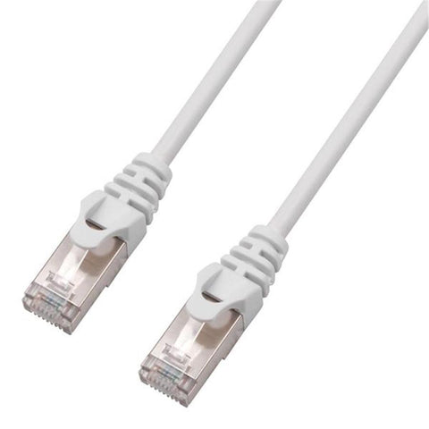 TechCraft - Câble Réseau FTP avec Connecteurs Métalliques CAT8, Ultra-Mince, Blindé, Longeur de 15 Pieds, Blanc