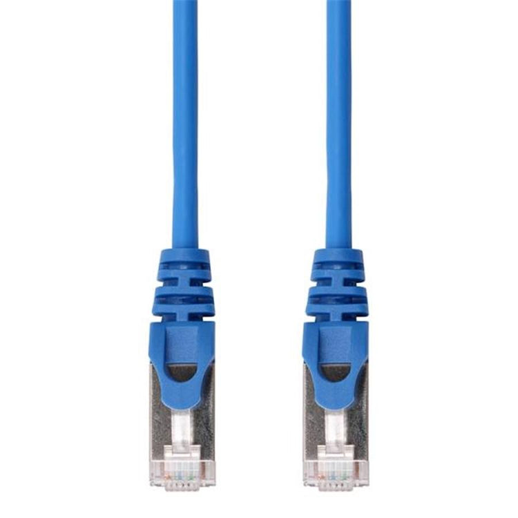 TechCraft - Câble Réseau FTP avec Connecteurs Métalliques CAT8, Ultra-Mince, Blindé, Longeur de 2 Pieds, Bleu - Simple Boutique
