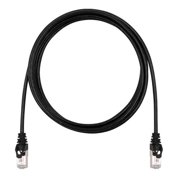 TechCraft - Câble Réseau FTP avec Connecteurs Métalliques CAT8, Ultra-Mince, Blindé, Longeur de 2 Pieds, Noir - Simple Boutique