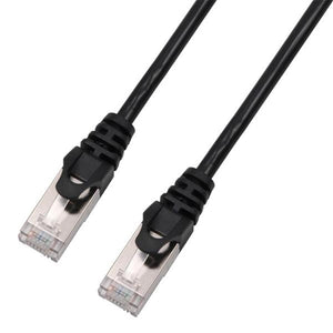 TechCraft - Câble Réseau FTP avec Connecteurs Métalliques CAT8, Ultra-Mince, Blindé, Longeur de 2 Pieds, Noir - Simple Boutique
