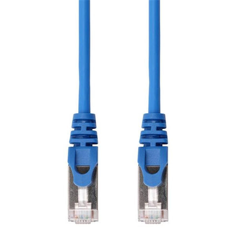 TechCraft - Câble Réseau FTP avec Connecteurs Métalliques CAT8, Ultra-Mince, Blindé, Longeur de 3 Pieds, Bleu