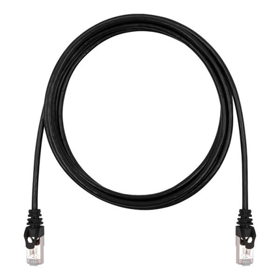 TechCraft - Câble Réseau FTP avec Connecteurs Métalliques CAT8, Ultra-Mince, Blindé, Longeur de 5 Pieds, Noir - Simple Boutique