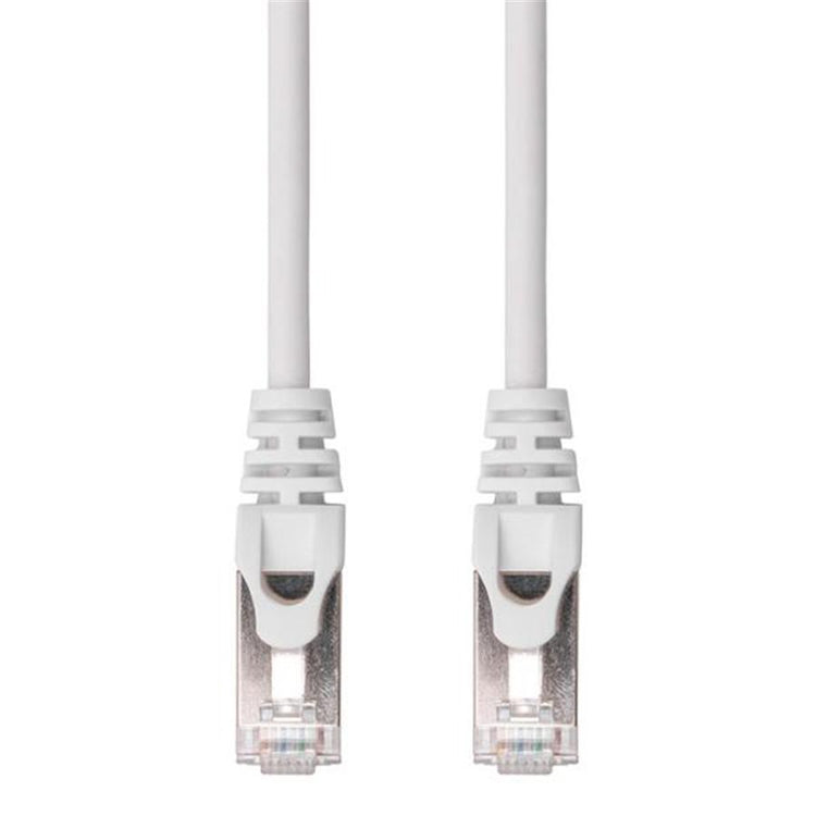 TechCraft - Câble Réseau FTP avec Connecteurs Métalliques CAT8, Ultra-Mince, Blindé, Longeur de 6 Pieds, Blanc - Simple Boutique