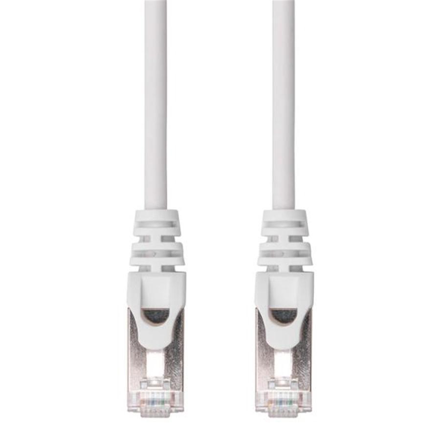TechCraft - Câble Réseau FTP avec Connecteurs Métalliques CAT8, Ultra-Mince, Blindé, Longeur de 6 Pieds, Blanc - Simple Boutique