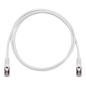 TechCraft - Câble Réseau FTP avec Connecteurs Métalliques CAT8, Ultra-Mince, Blindé, Longeur de 6 Pieds, Blanc - Simple Boutique