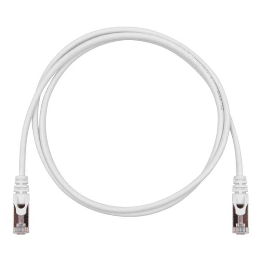TechCraft - Câble Réseau FTP avec Connecteurs Métalliques CAT8, Ultra-Mince, Blindé, Longeur de 6 Pieds, Blanc - Simple Boutique