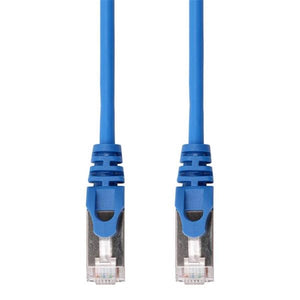 TechCraft - Câble Réseau FTP avec Connecteurs Métalliques CAT8, Ultra-Mince, Blindé, Longeur de 7 Pieds, Bleu - Simple Boutique