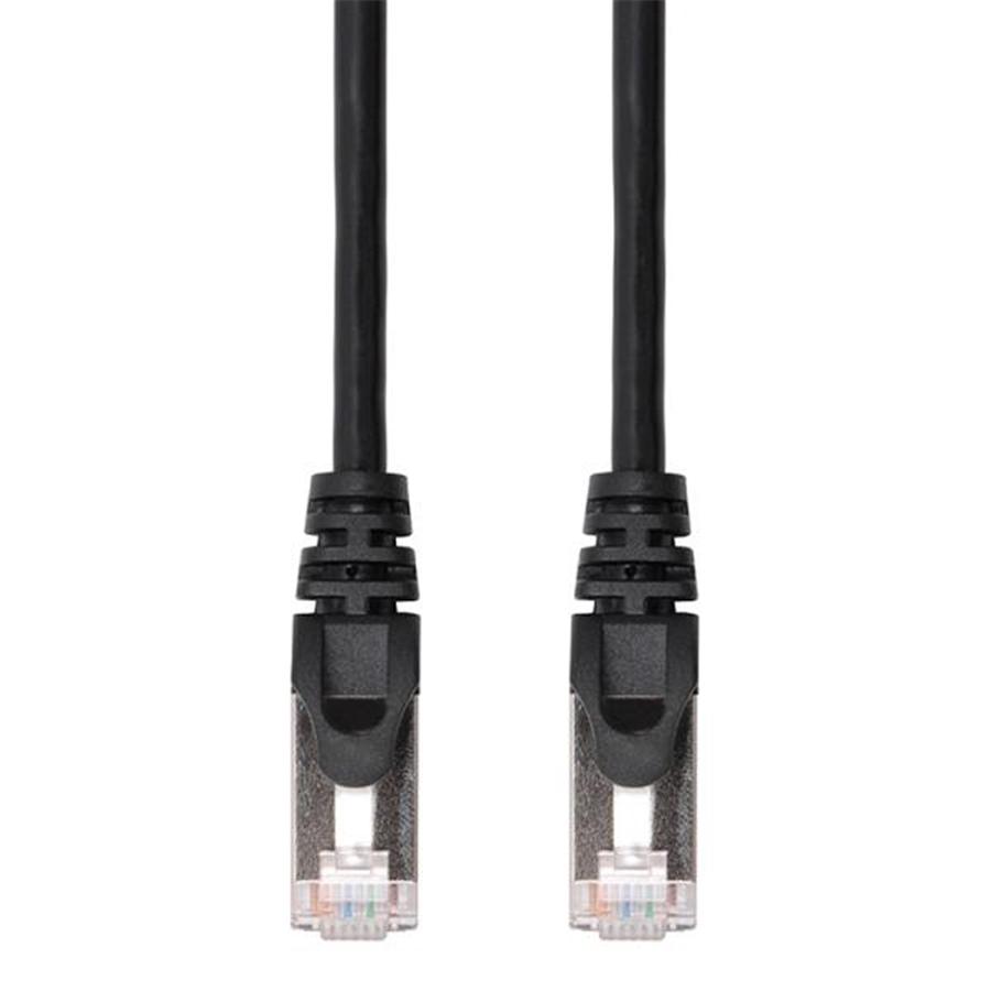 TechCraft - Câble Réseau FTP avec Connecteurs Métalliques CAT8, Ultra-Mince, Blindé, Longeur de 7 Pieds, Noir - Simple Boutique