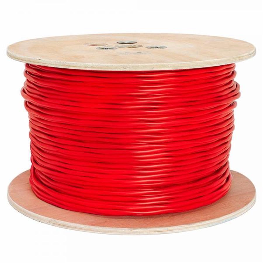 TechCraft - Câble d'alarme d'incendie Solide, 18AWG, 4 Conducteurs, Blindé, FPLR/CMR, Longeur de 1000 Pieds, Rouge - Simple Boutique