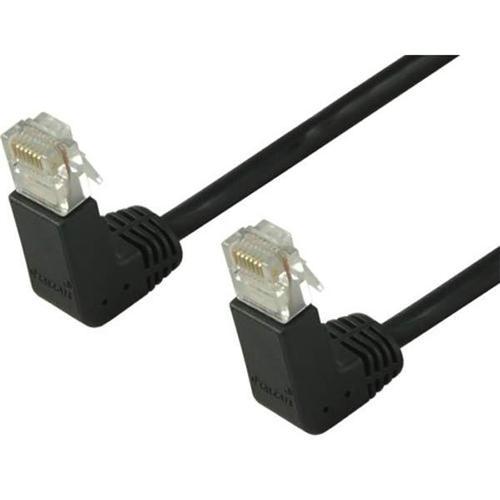 TechCraft Câble ethernet réseau Cat5e RJ-45 UTP 350MHz avec Angle Bas à Bas, 1 pi Noir - Simple Boutique