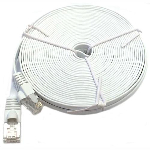 TechCraft Câble ethernet réseau PLAT Cat6 RJ-45 3pi Blanc - Simple Boutique
