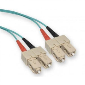 TechCraft Câbles Réseau Fibre Optique OM3 SC à SC 10 Gig Aqua 2 mètres (6.5 pieds) - Simple Boutique