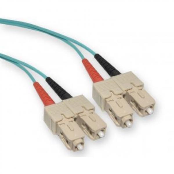 TechCraft Câbles Réseau Fibre Optique OM3 SC à SC 10 Gig Aqua 2 mètres (6.5 pieds) - Simple Boutique