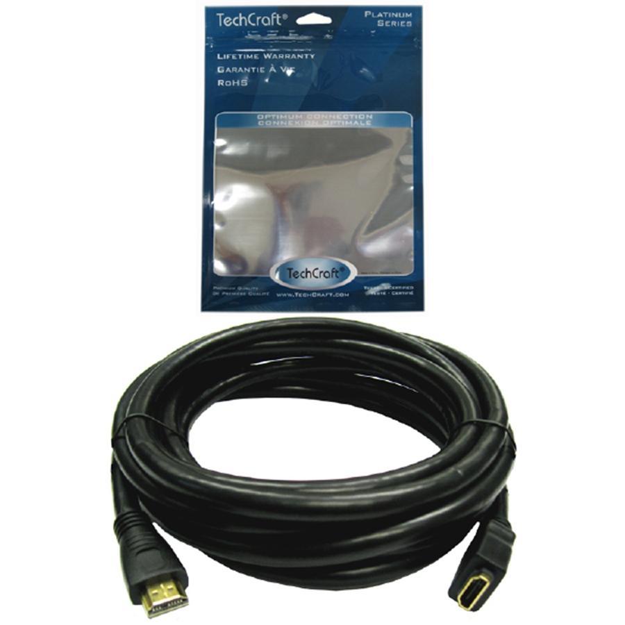 TechCraft Extension HDMI 1.4 Haute Vitesse avec Ethernet 3D 6 Pi Noir - Simple Boutique