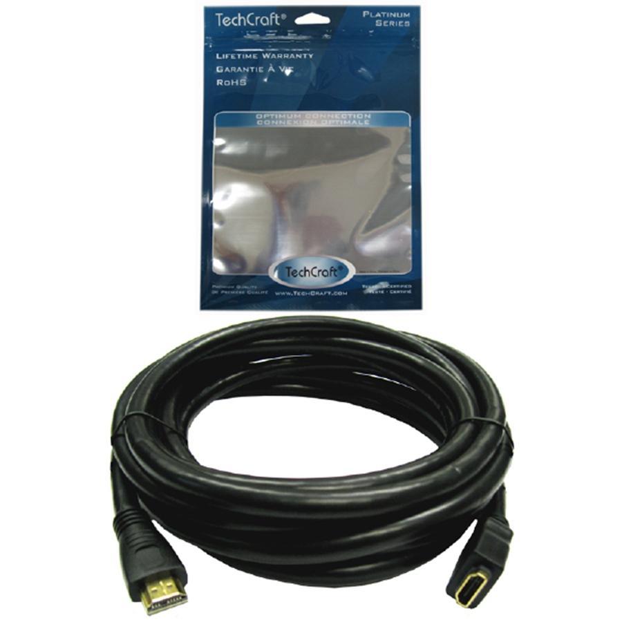 TechCraft Extension HDMI 1.4 Haute Vitesse avec Ethernet 3D 6 Pi Noir