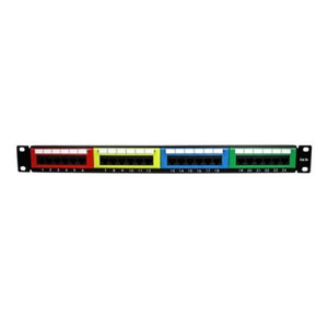 TechCraft Panneau de brassage CAT5 à 24 Ports (1U), T568A ou T568B, Jacks colorés - Simple Boutique