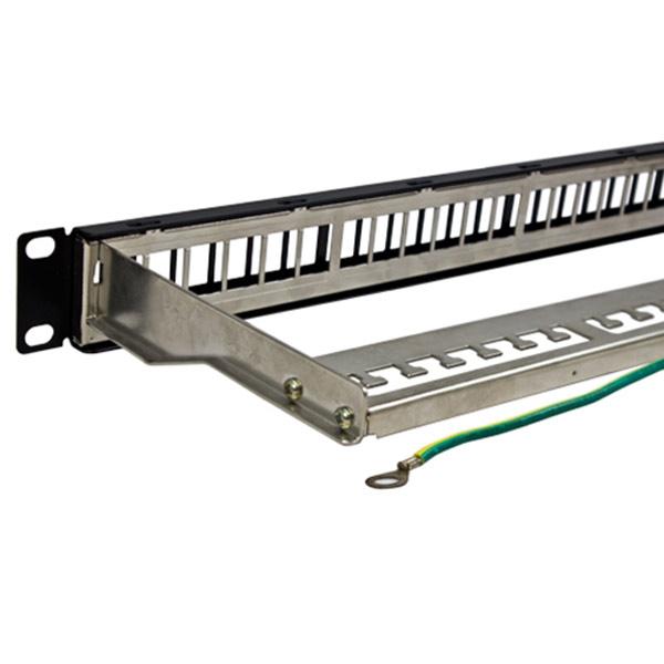 TechCraft Patch Panel blindé vide pour connecteurs keystone 24 ports noir 19" 1U avec Rail Arrière - Simple Boutique