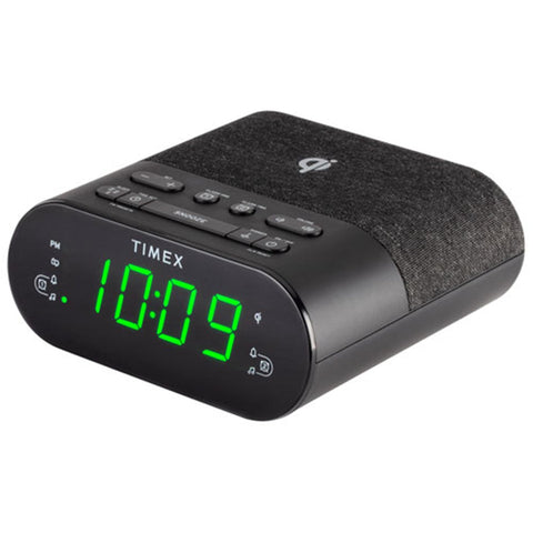 Timex - Radio-Réveil FM Avec Chargement Sans-Fil et Port USB, Noir