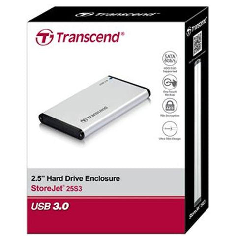 Transcend StoreJet 25S3 Boîtier Externe Disque Dur USB 3.0 2.5