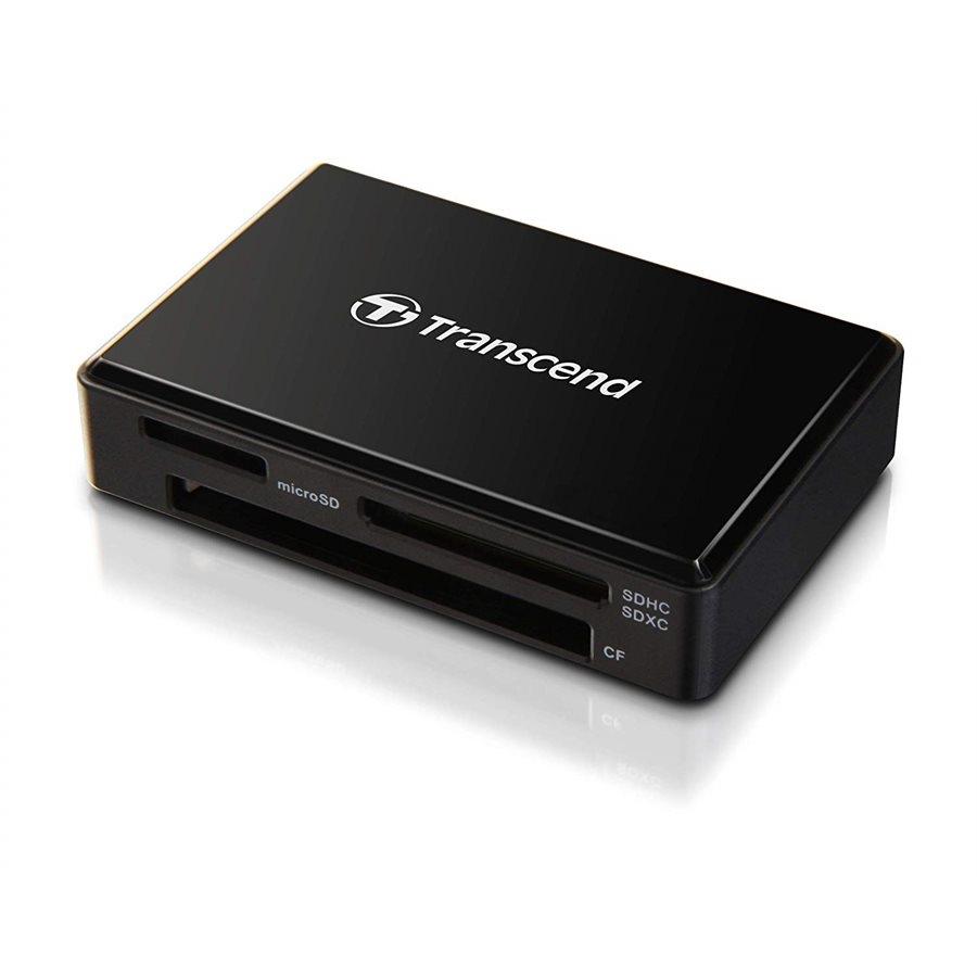 Transcend TS-RDF8K2 Lecteur de Cartes Multiples, Ports pour Cartes CompactFlash, SD et microSD, USB 3.1, Type-C, Noir - Simple Boutique