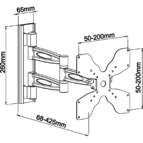 TygerClaw Support Mural Universel Bras Articulé LED LCD PLASMA 13" à 37" Argent - Simple Boutique