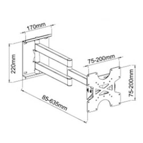 TygerClaw Support Mural Universel Bras Articulé LED LCD PLASMA 17" à 37" XXL - Simple Boutique