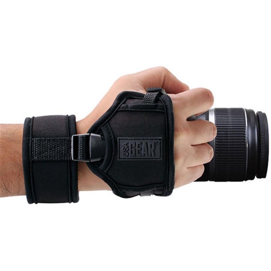 USA GEAR GRCMDG0110BKUS Double Poignée Support de Main et Sangle de Poignet Noir - Simple Boutique
