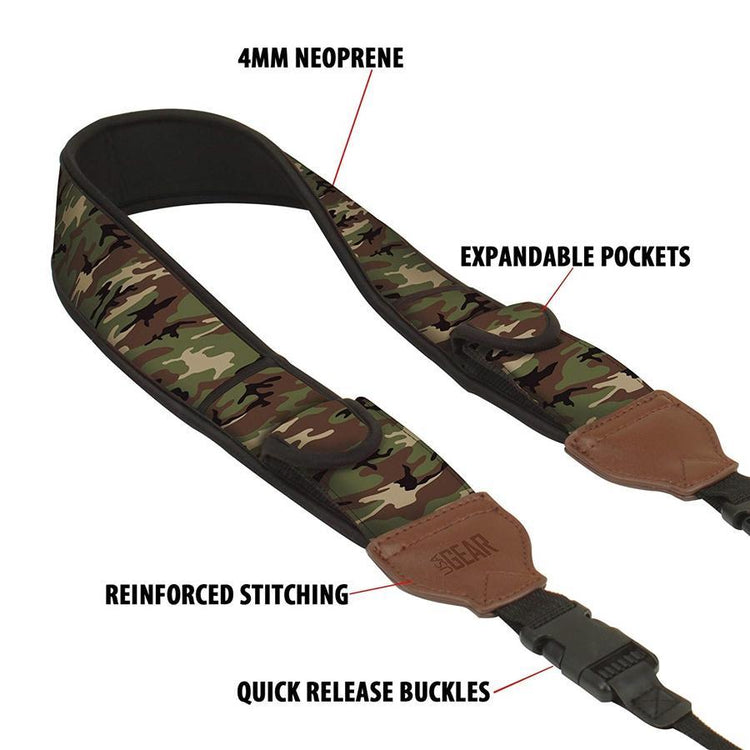 USA GEAR GRCMMS0100CGEW Sangle de Cou pour Appareil Photo Numérique en Neoprene DSLR et SLR Camoufla - Simple Boutique