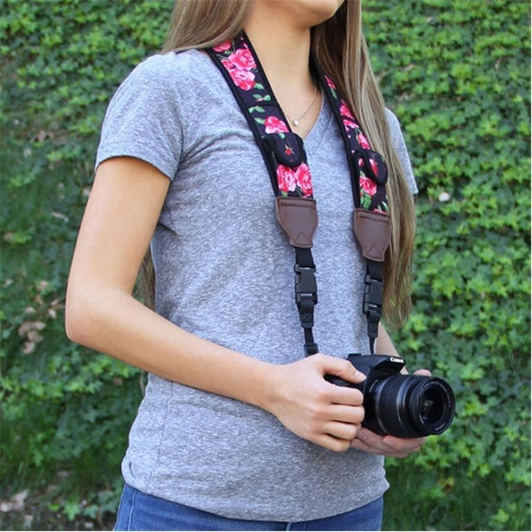 USA GEAR GRCMMS0100FLEW Sangle pour Caméra avec Coussin de Néoprène Antidérapant Ajustable Floral - Simple Boutique