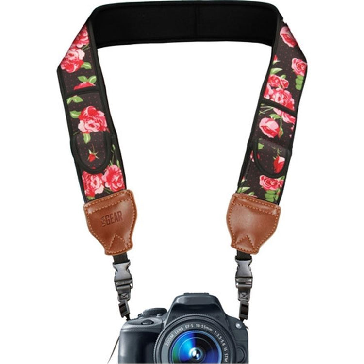 USA GEAR GRCMMS0100FLEW Sangle pour Caméra avec Coussin de Néoprène Antidérapant Ajustable Floral - Simple Boutique