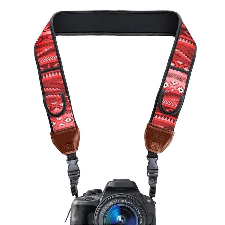 USA GEAR GRCMMS0100WREW Sangle pour Camera avec Coussin Neoprene Antidérapant Ajustable Sud-Ouest Rouge - Simple Boutique