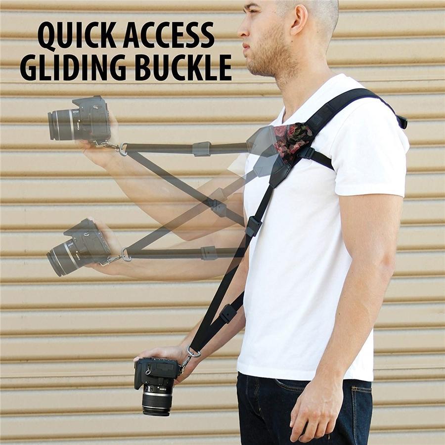 USA GEAR GRCMSS0100FLEW Sangle Épaule Bandoulière Rembourée en Néoprène pour Appareil Photo Floral - Simple Boutique